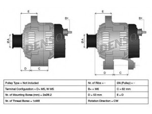 DENSO DAN654 kintamosios srovės generatorius
2871A302, 2871A307