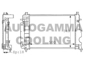 AUTOGAMMA 100935 radiatorius, variklio aušinimas