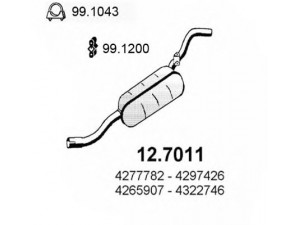 ASSO 12.7011 galinis duslintuvas 
 Išmetimo sistema -> Duslintuvas
4265907, 4277782, 4297426, 4322746