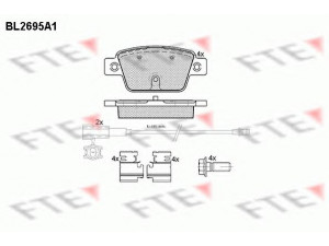 FTE BL2695A1 stabdžių trinkelių rinkinys, diskinis stabdys 
 Techninės priežiūros dalys -> Papildomas remontas
77365809