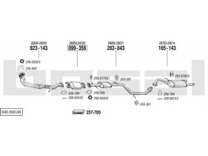 BOSAL 040.000.65 išmetimo sistema 
 Išmetimo sistema -> Išmetimo sistema, visa