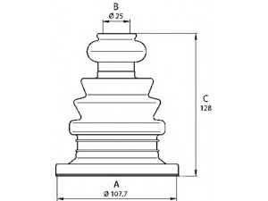 OPEN PARTS SJK7083.00 gofruotoji membrana, kardaninis velenas 
 Ratų pavara -> Gofruotoji membrana
431498201D, 443498201B, 443498201E