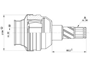 OPEN PARTS CVJ5427.20 jungčių komplektas, kardaninis velenas 
 Ratų pavara -> Sujungimai/komplektas
26010773, 96489845