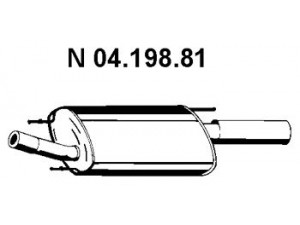 EBERSPÄCHER 04.198.81 galinis duslintuvas 
 Išmetimo sistema -> Duslintuvas
1 039 890, 1 094 450, 1 205 937
