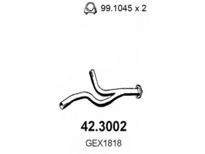 ASSO 42.3002 išleidimo kolektorius 
 Išmetimo sistema -> Išmetimo vamzdžiai
GEX1818, NRC7184