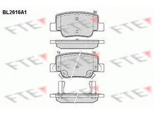 FTE BL2616A1 stabdžių trinkelių rinkinys, diskinis stabdys 
 Techninės priežiūros dalys -> Papildomas remontas
04466-0F010