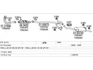 MTS C280419006410 išmetimo sistema 
 Išmetimo sistema -> Išmetimo sistema, visa