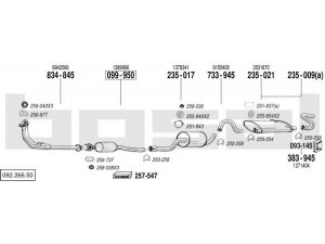 BOSAL 092.266.50 išmetimo sistema 
 Išmetimo sistema -> Išmetimo sistema, visa