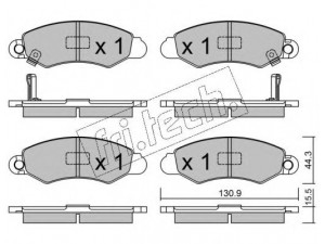 fri.tech. 433.0 stabdžių trinkelių rinkinys, diskinis stabdys 
 Techninės priežiūros dalys -> Papildomas remontas
55200-80E10, 55200-80E10000