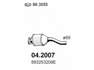 ASSO 04.2007 priekinis duslintuvas 
 Išmetimo sistema -> Duslintuvas
893253209AN, 893253209AP, 893253209E