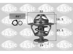 SASIC 3306064 termostatas, aušinimo skystis 
 Aušinimo sistema -> Termostatas/tarpiklis -> Thermostat
1634054010, 9091603072, 9091603099