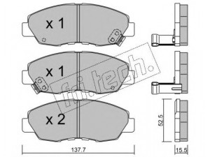 fri.tech. 393.1 stabdžių trinkelių rinkinys, diskinis stabdys 
 Techninės priežiūros dalys -> Papildomas remontas
45022-S01-A01, 45022-S01-A02, 45022-S10-000