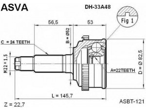 ASVA DH-33A48 jungčių komplektas, kardaninis velenas 
 Ratų pavara -> Sujungimai/komplektas
43410-87782000, 43410-87786000