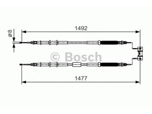 BOSCH 1 987 482 038 trosas, stovėjimo stabdys 
 Stabdžių sistema -> Valdymo svirtys/trosai
13214178, 522039, 13214178