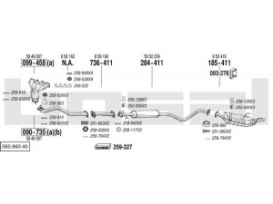 BOSAL 060.960.40 išmetimo sistema 
 Išmetimo sistema -> Išmetimo sistema, visa
