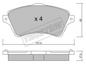 TRUSTING 358.0 stabdžių trinkelių rinkinys, diskinis stabdys 
 Techninės priežiūros dalys -> Papildomas remontas
LR021899, SFP000010, SFP000020