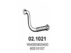 ASSO 02.1021 išleidimo kolektorius 
 Išmetimo sistema -> Išmetimo vamzdžiai
164060900400, 60510107