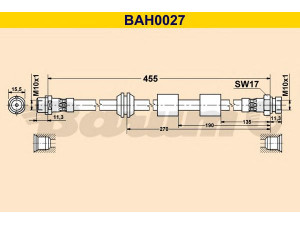 BARUM BAH0027 stabdžių žarnelė 
 Stabdžių sistema -> Stabdžių žarnelės
1109024, 1121359, 1304007, YM21-2078-AA