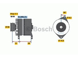 BOSCH 0 120 488 215 kintamosios srovės generatorius 
 Elektros įranga -> Kint. sr. generatorius/dalys -> Kintamosios srovės generatorius
91 517 980, 95 63 521 080, 1516543R