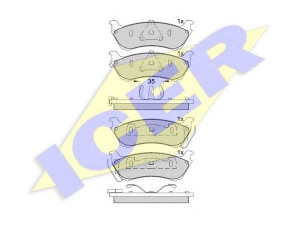 ICER 181277 stabdžių trinkelių rinkinys, diskinis stabdys 
 Techninės priežiūros dalys -> Papildomas remontas
163 420 01 20, 163 420 04 20