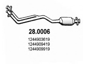 ASSO 28.0006 katalizatoriaus keitiklis 
 Išmetimo sistema -> Katalizatoriaus keitiklis
1244903619, 1244909419, 1244909919