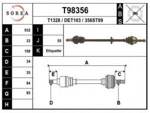 EAI T98356 kardaninis velenas 
 Ratų pavara -> Kardaninis velenas