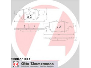 ZIMMERMANN 23807.190.1 stabdžių trinkelių rinkinys, diskinis stabdys 
 Techninės priežiūros dalys -> Papildomas remontas
05015365AA, 05072216AA