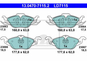 ATE 13.0470-7115.2 stabdžių trinkelių rinkinys, diskinis stabdys 
 Techninės priežiūros dalys -> Papildomas remontas
16 05 000, 16 05 034, 16 05 070