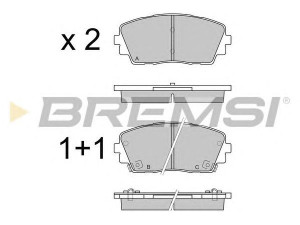 BREMSI BP3532 stabdžių trinkelių rinkinys, diskinis stabdys
58101-1YA30, 581010XA00, 581011JA60