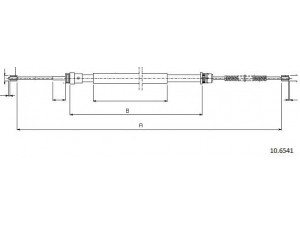 CABOR 10.6541 trosas, stovėjimo stabdys 
 Stabdžių sistema -> Valdymo svirtys/trosai
7700824636
