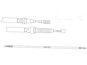 KAWE VW02208 trosas, stovėjimo stabdys 
 Stabdžių sistema -> Valdymo svirtys/trosai
7M3609701, 7M3609701D, 7M3609701