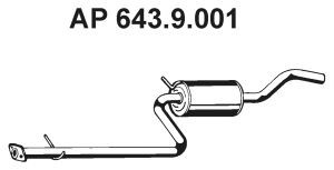 EBERSPÄCHER 643.9.001 vidurinis duslintuvas 
 Išmetimo sistema -> Duslintuvas
1054588, 1114368, 1459355