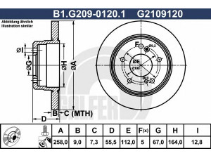 GALFER B1.G209-0120.1 stabdžių diskas 
 Dviratė transporto priemonės -> Stabdžių sistema -> Stabdžių diskai / priedai
201 423 09 12, 201 423 11 12, 201 423 12 12