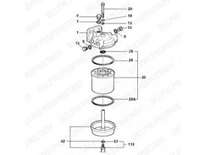 DELPHI 5838B060 kuro filtras
C7NN9155F, C7NN9155H, D9NN9155GA