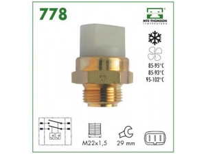 MTE-THOMSON 778 temperatūros jungiklis, radiatoriaus ventiliatorius 
 Aušinimo sistema -> Siuntimo blokas, aušinimo skysčio temperatūra
321.959.481.D, 321.959.481.D, 321.959.481.D