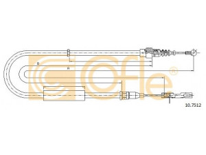 COFLE 10.7512 trosas, stovėjimo stabdys 
 Stabdžių sistema -> Valdymo svirtys/trosai
8Z0609721A, 8Z0609722D