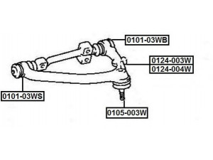 ASVA 0101-03WB valdymo svirties/išilginių svirčių įvorė 
 Ašies montavimas/vairavimo mechanizmas/ratai -> Valdymo svirtis/pasukamosios svirties sujungimas -> Montavimas/sutvirtinimas
48067-29025, 48066-29025, 48066-29075