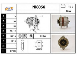 SNRA NI8056 kintamosios srovės generatorius
2310054A02, 2310056C00, LR170404B