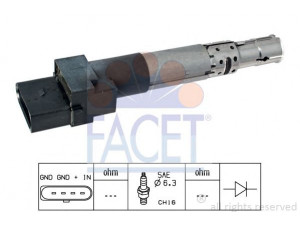 FACET 9.6334 ritė, uždegimas 
 Kibirkšties / kaitinamasis uždegimas -> Uždegimo ritė
955 602 101 03, 955 602 101 05