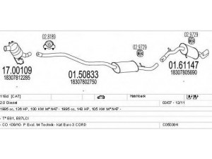 MTS C050384021425 išmetimo sistema 
 Išmetimo sistema -> Išmetimo sistema, visa