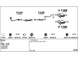 FENNO NI155 išmetimo sistema 
 Išmetimo sistema -> Išmetimo sistema, visa