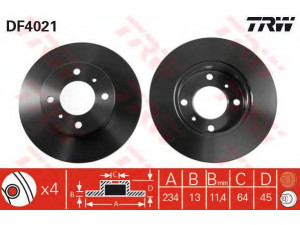 TRW DF4021 stabdžių diskas 
 Dviratė transporto priemonės -> Stabdžių sistema -> Stabdžių diskai / priedai
MB699281, MB699280, MB699281