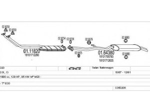 MTS C050206008675 išmetimo sistema 
 Išmetimo sistema -> Išmetimo sistema, visa