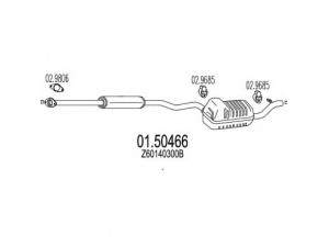 MTS 01.50466 vidurinis duslintuvas 
 Išmetimo sistema -> Duslintuvas
Z60140300B