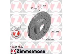 ZIMMERMANN 400.3678.52 stabdžių diskas 
 Stabdžių sistema -> Diskinis stabdys -> Stabdžių diskas
246 421 0012