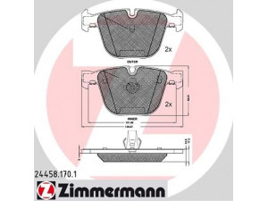 ZIMMERMANN 24458.170.1 stabdžių trinkelių rinkinys, diskinis stabdys 
 Techninės priežiūros dalys -> Papildomas remontas
34216783555, 34216794879