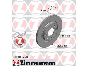 ZIMMERMANN 180.3006.20 stabdžių diskas 
 Stabdžių sistema -> Diskinis stabdys -> Stabdžių diskas
16 086 916 80, 4246.R2, 4246.R4