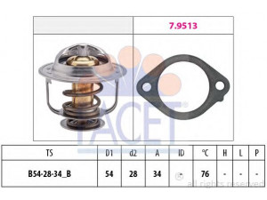 FACET 7.8521 termostatas, aušinimo skystis 
 Aušinimo sistema -> Termostatas/tarpiklis -> Thermostat
MD-997222, MD-997605