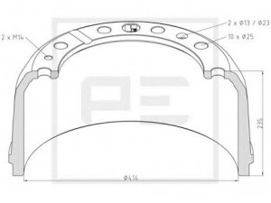PE Automotive 156.002-00A stabdžių būgnas
194 435