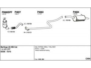 FENNO CI904 išmetimo sistema 
 Išmetimo sistema -> Išmetimo sistema, visa